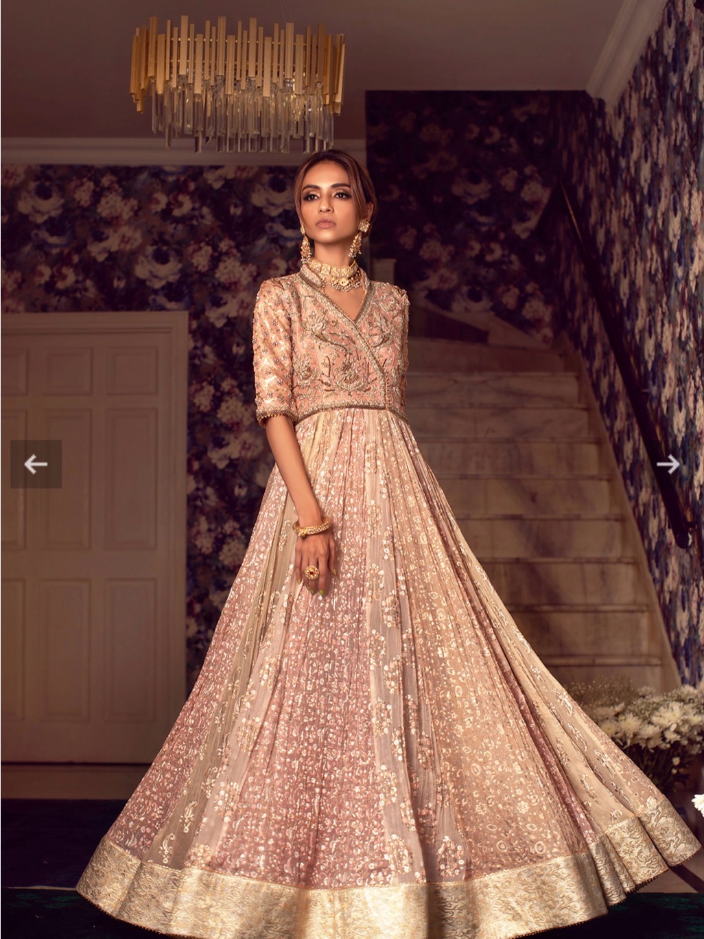 Annus Abrar Pink Maxi Anarkali
